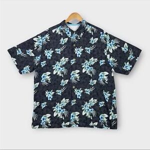 TOMMY BAHAMA Original Fit Floral Print Hawaiian Shirt Mens XL Short Sleeve Camp